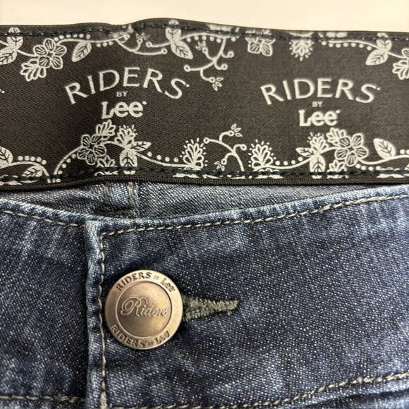 Riders by Lee Mid Rise Boot Women's size 22WP Dark Wash Blue Denim Jeans - Picture 2 of 4